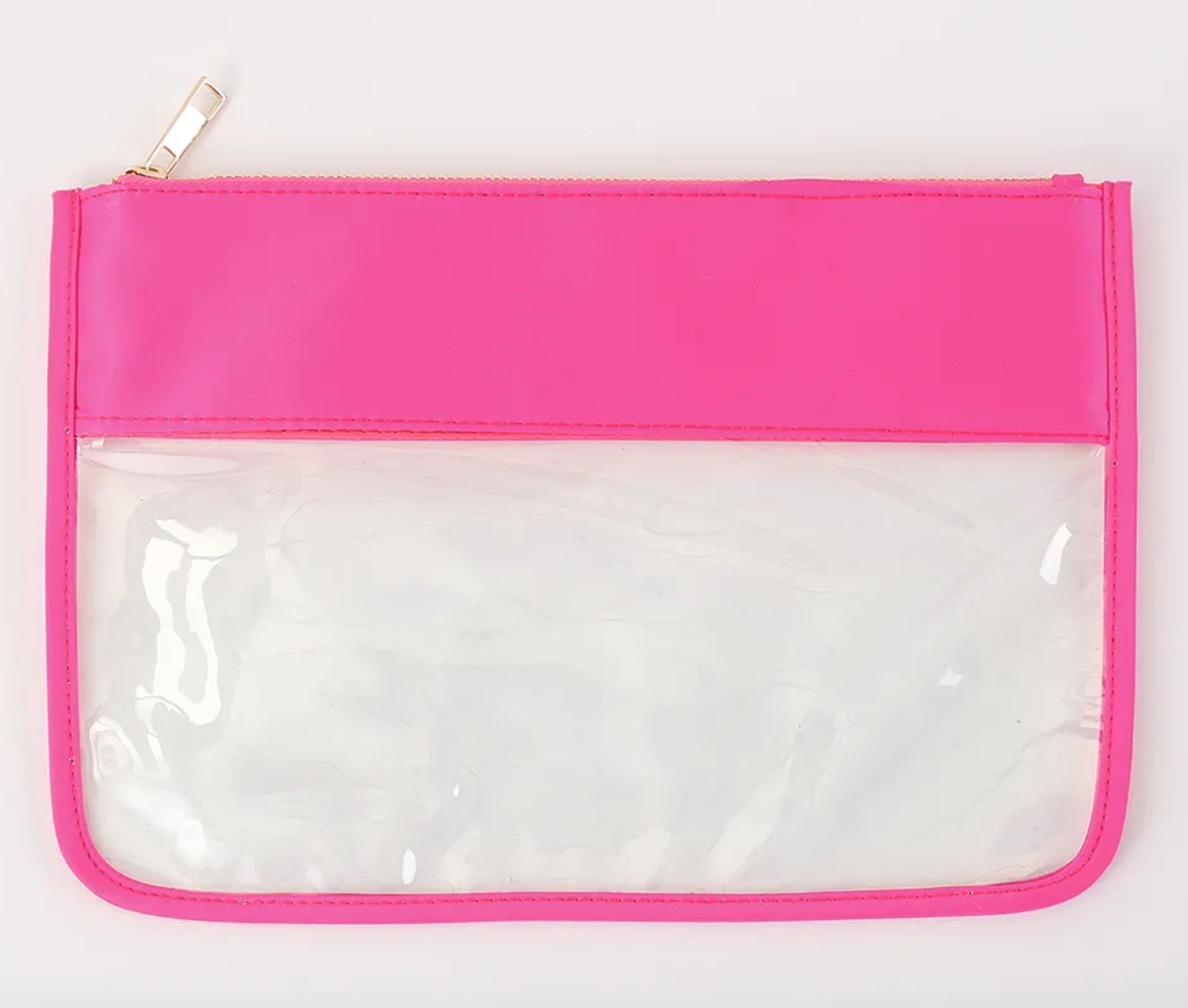 Clear Flat Nylon Pouch Personalized With Patches